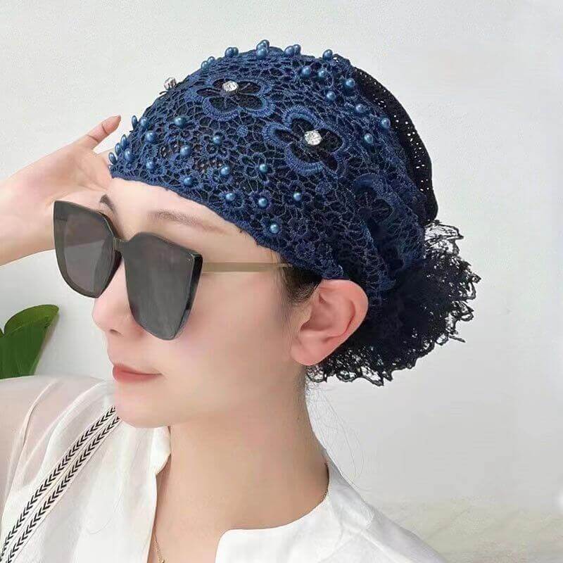 釘珠梅花 帽子藏青