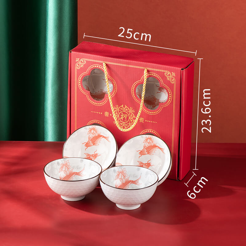 4碗 福魚 輕奢盒紅