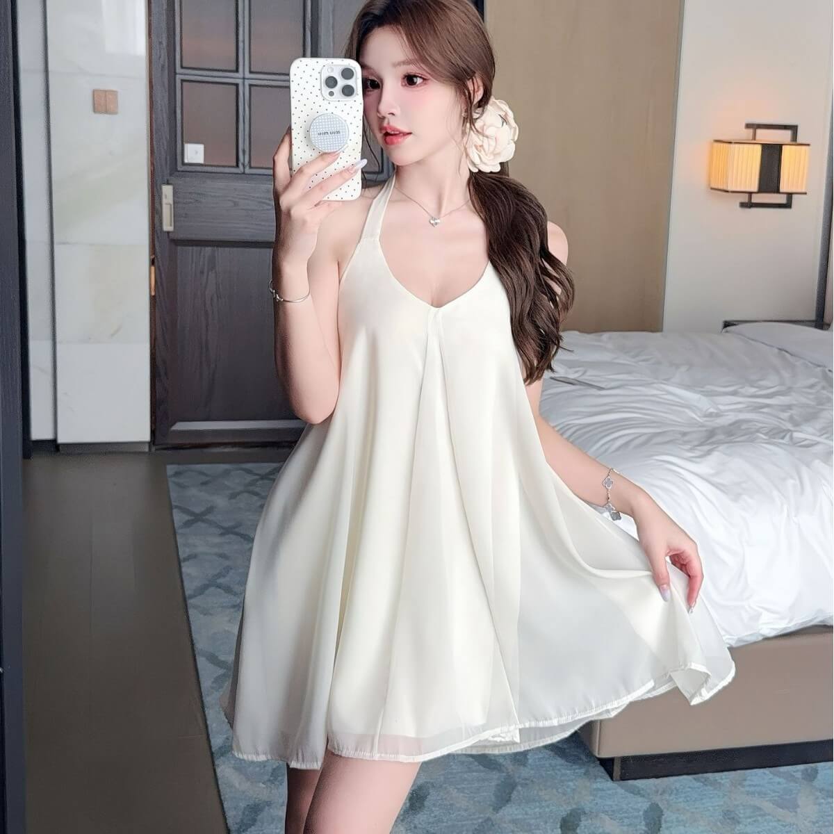 奶杏色（睡裙）【帶胸墊】